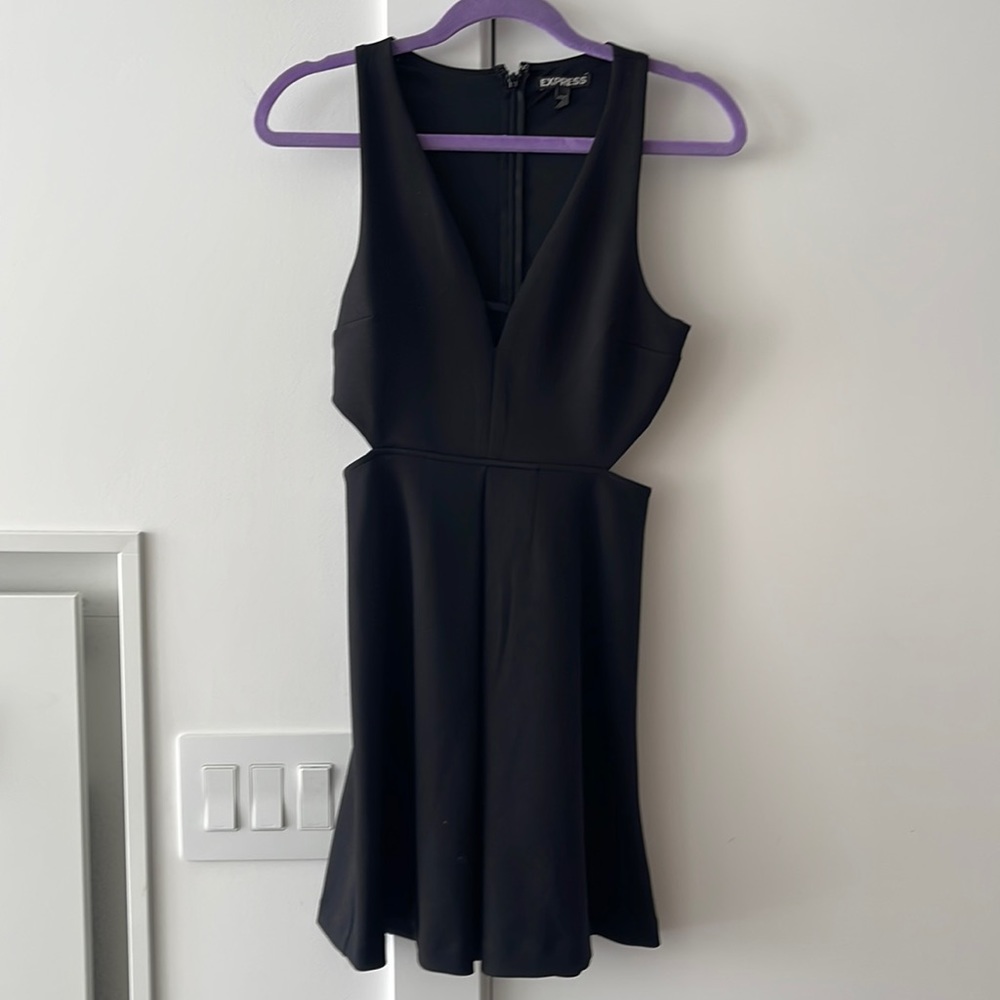 Woman’s black cutout dress